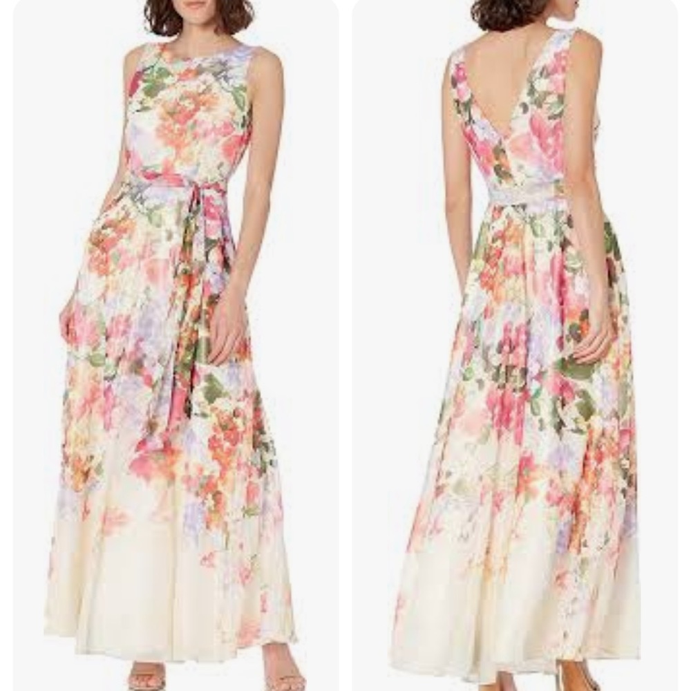 NWT Tahari ASL Floral Maxi Long Dress